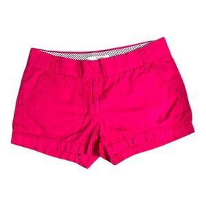 J Crew Bright Pink 100% Chino Broken In Shorts Size 4 Inseam 3"